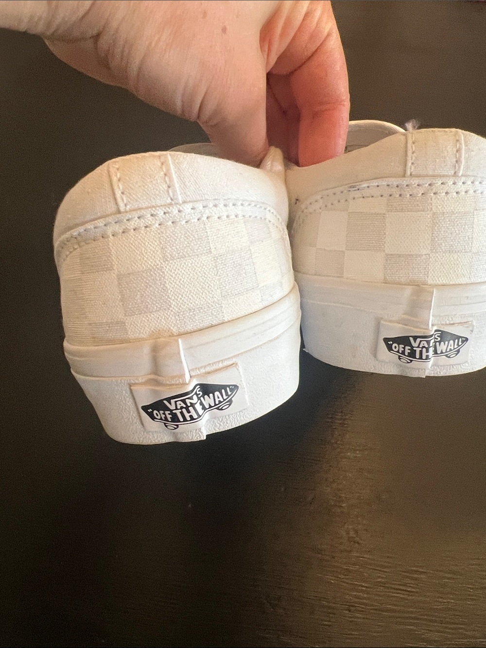 Vans Slip-On Checkerboard Canvas Sneakers white women 9.5 men’s 8 - Picture 2 of 6